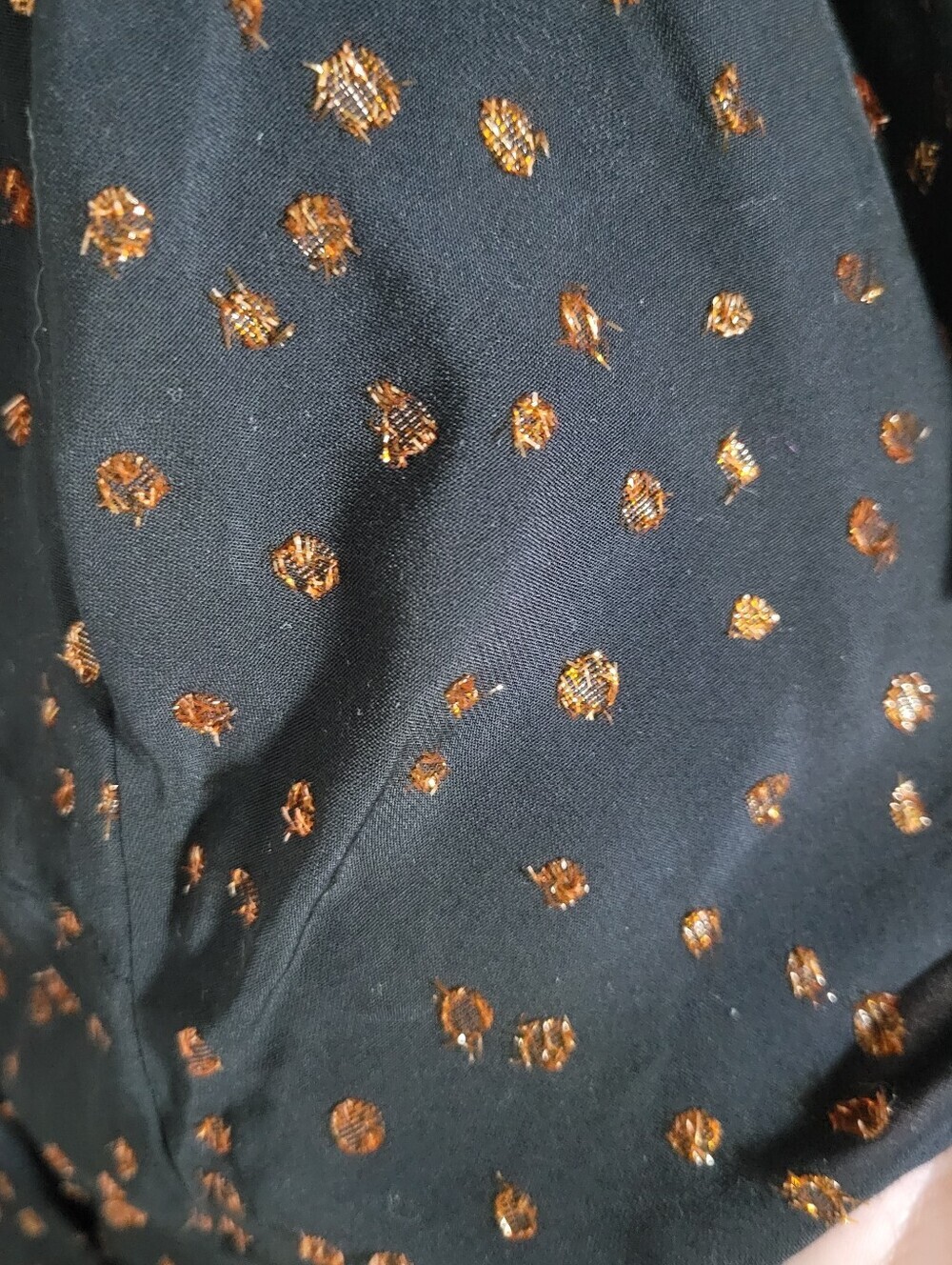 Madewell Black Mini Dress with Copper Polka Dot Accents, Size 0 - Picture 8 of 8